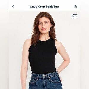 Old Navy Black Snug Crop Tank Top sz M